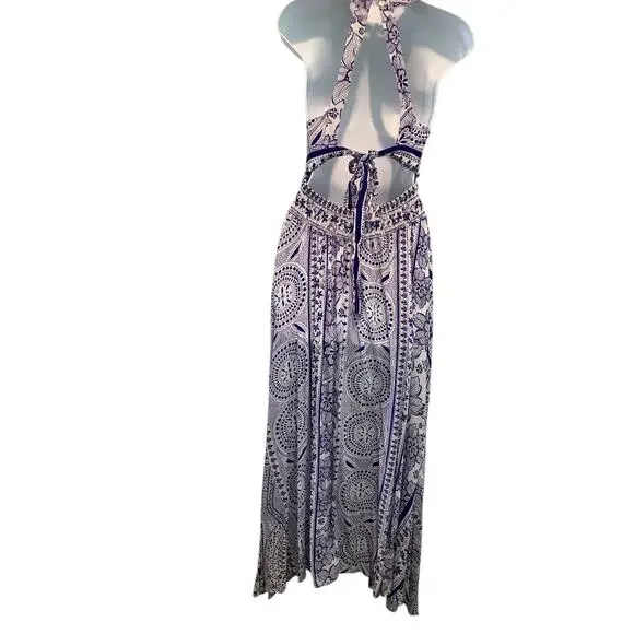 JAASE BOHO ENDLESS SUMMER HALTER MAXI DRESS XS - Picture 3 of 9